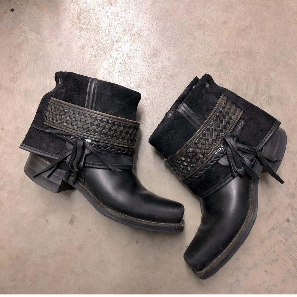 Frye custom made boho moto biker boots